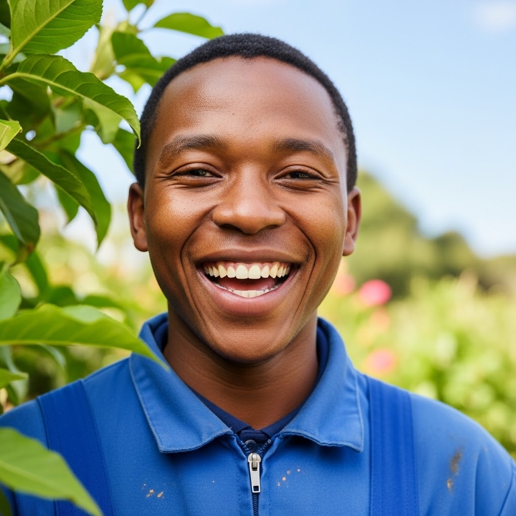 Gardener caring for a home garden