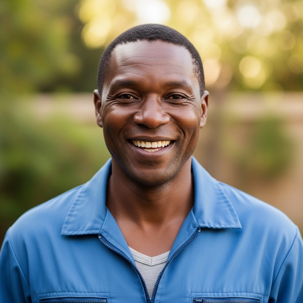 Domestic worker outdoors